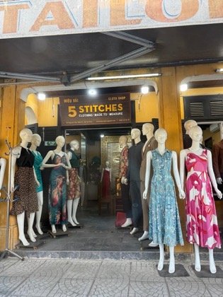 Clothes made at 5 Stitches Tailor, photo by a customer (Angeline Tey)