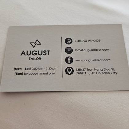 Clothes made at August Tailor, photo by a customer (travellingeskimo)