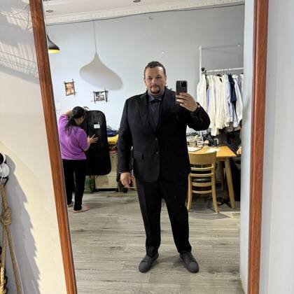 Clothes made at August Tailor, photo by a customer (Grae s)