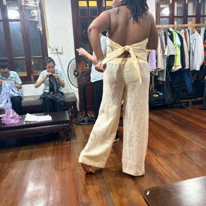 Clothes made at BEAN Tailor, photo by a customer (Tina S)