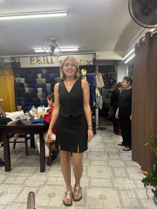 Clothes made at Beri -The Tailor, photo by a customer (Eloise Hare)