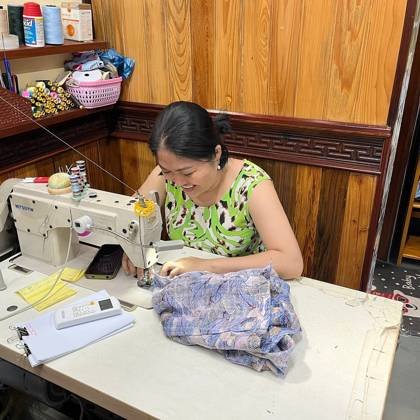 Clothes made at Bibi Silk, photo by a customer (Liesbeth O)