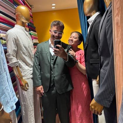Clothes made at Blue Eye Tailor, photo by a customer (Yanis G)