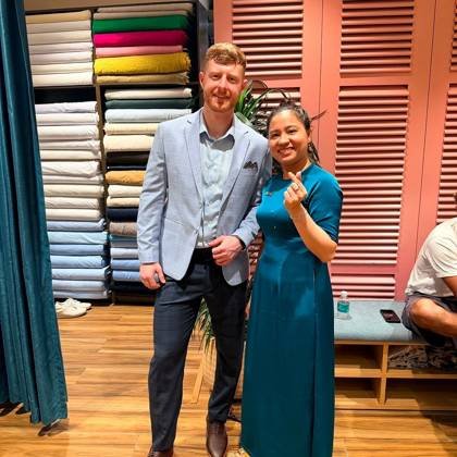 Clothes made at Blue Eye Tailor, photo by a customer (Nathan H)