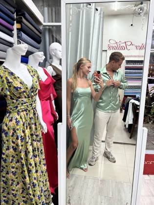 Clothes made at Corner Tailors, photo by a customer (Olivia)