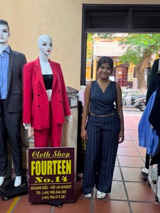 Clothes made at Fourteen Tailor Hội An, photo by a customer (Bruhathi C)