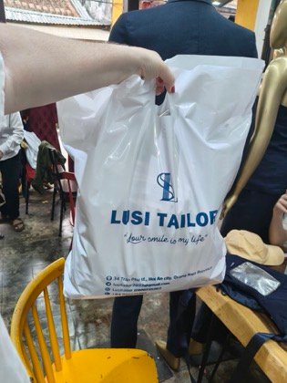Clothes made at Lusi Tailor Shop, photo by a customer (K Nightingale)
