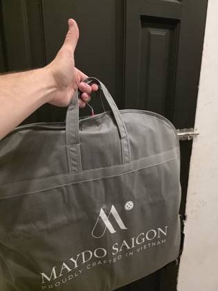 Clothes made at Maydo Saigon Tailor, photo by a customer (Sean Marcum)