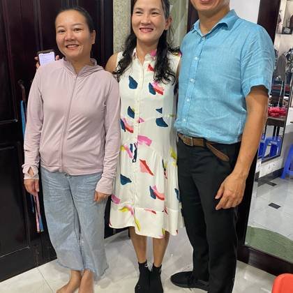 Clothes made at Mekong Tailor, photo by a customer (Carolyn N)