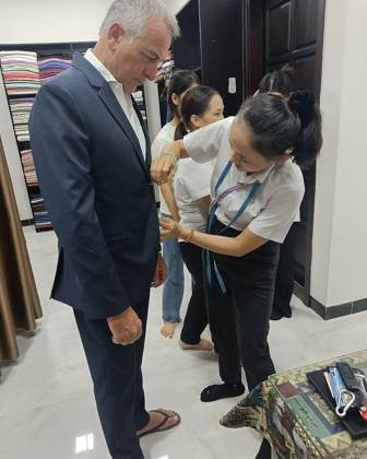 Clothes made at Mekong Tailor, photo by a customer (sbiganti)