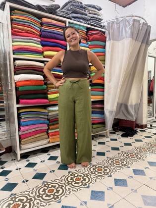 Clothes made at Milan Linen Clothings & Custom Tailoring, photo by a customer (Ella Morrison)