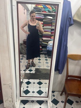 Clothes made at Milan Linen Clothings & Custom Tailoring, photo by a customer (Megan Ansell)