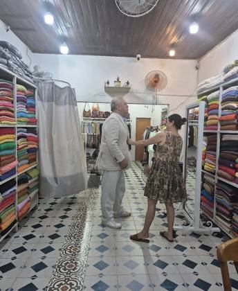 Clothes made at Milan Linen Clothings & Custom Tailoring, photo by a customer (lismcdonald)