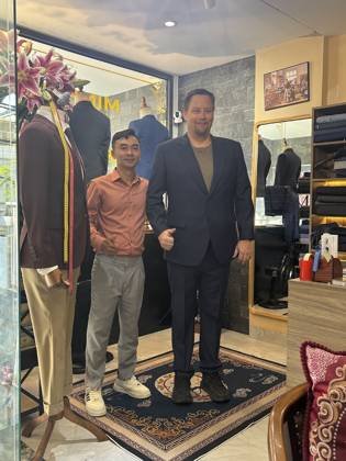 Clothes made at MinhQuy Bespoke Tailoring, photo by a customer (Henrik)