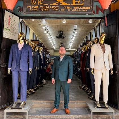 Clothes made at Mr. XE, photo by a customer (Andre)