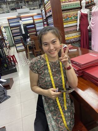 Clothes made at Nathan Tailors Hoi An, photo by a customer (Marie Boyd)