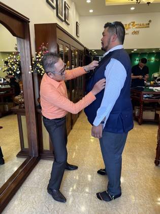Clothes made at Nhut Tailor, photo by a customer (Ricky B)