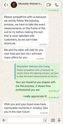 Clothes made at Nhựt Tailor, photo by a customer (Vy Bui)