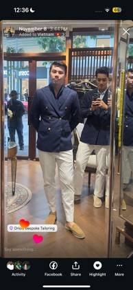 Clothes made at Oriole Bespoke, photo by a customer (Gordon Tran)