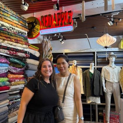 Clothes made at Red Apple Tailor, photo by a customer (Gemma M)