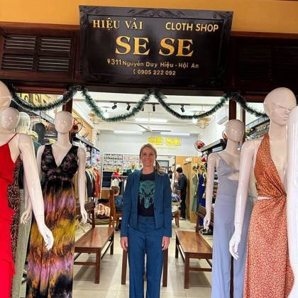 Clothes made at Se Se Tailor, photo by a customer (Shelly G)