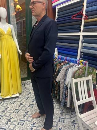Clothes made at Simon's The Tailor, photo by a customer (Bernadette C)