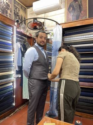 Clothes made at Sunny Tailor ( shop vải Hoa Nắng ), photo by a customer (Isabelle Mun)
