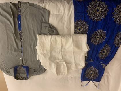 Clothes made at Tailor, photo by a customer (Jared Maxwell)