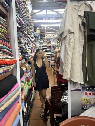 Clothes made at TaTa Tailor (The counter No.05 Inside Hoi An Fabric Market), photo by a customer (Nika Beliak)