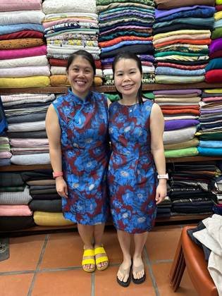 Clothes made at TaTa Tailor (The counter No.05 Inside Hoi An Fabric Market), photo by a customer (Sheila Mai)