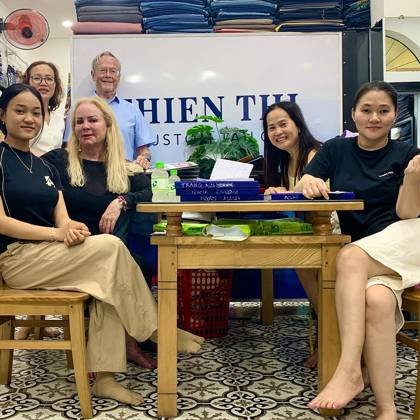 Clothes made at Thien Thi Tailor, photo by a customer (JimandJenFuller)