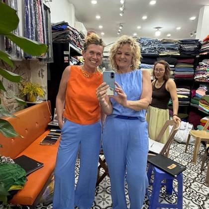Clothes made at Thien Thi Tailor, photo by a customer (Marlies B)