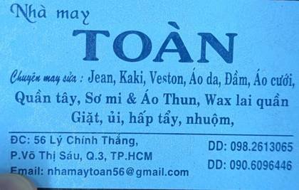 Clothes made at Toan Tailor, photo by a customer (OliveG)