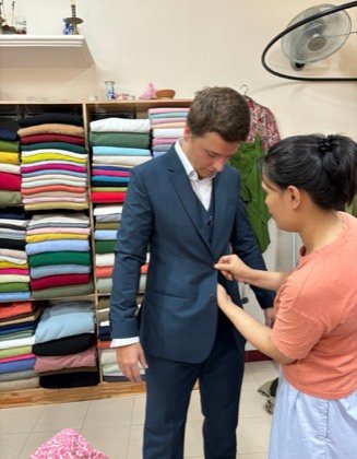 Clothes made at Trendy Tailor Hoi An, photo by a customer (Louise Runsten)