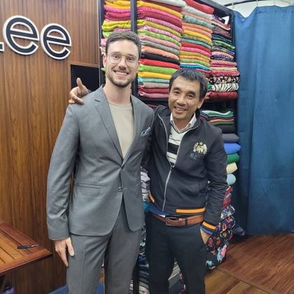 Clothes made at Trung Duc Fabric Shop, photo by a customer (Ivo van Middelkoop)