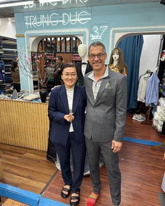Clothes made at Trung Duc Fabric Shop, photo by a customer (Paul B)