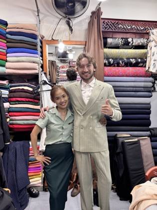 Clothes made at Two Ladies Tailor, photo by a customer (Landon Wiens)