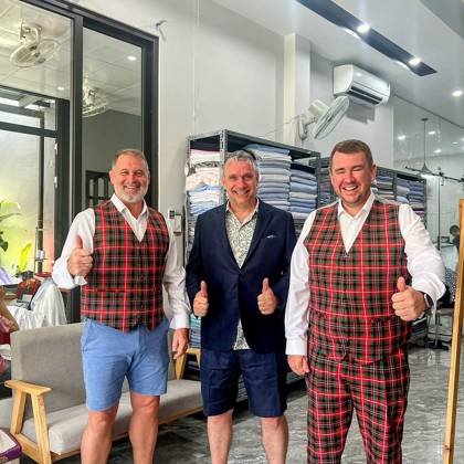 Clothes made at Vanda Tailors, photo by a customer (Michael B)