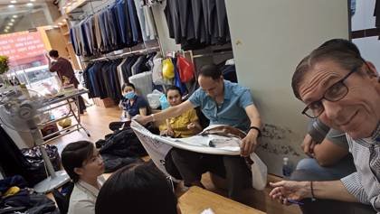 Clothes made at Vest Nam Phương Đông Tiến, photo by a customer (Sales Team)