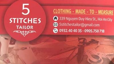 5 Stitches Tailor, tailor in Hoi An